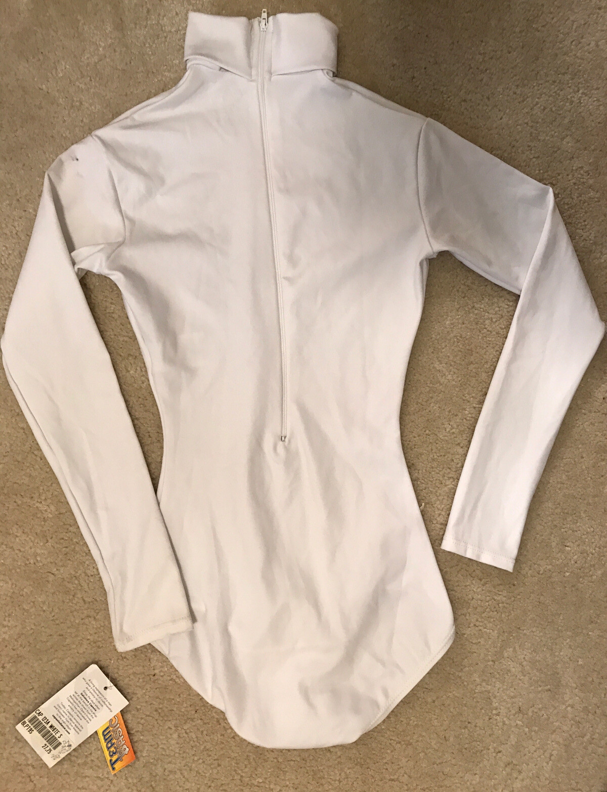 NWT! (Lot Of 2) Women’s Capezio Navy Blue/White Zip Up High Neck Leotards Sz S