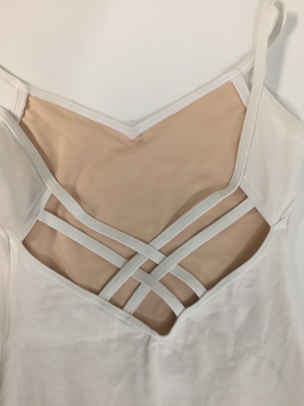 Capezio women’s White Classic V-neck Camisole Leotard CC102 Size Small