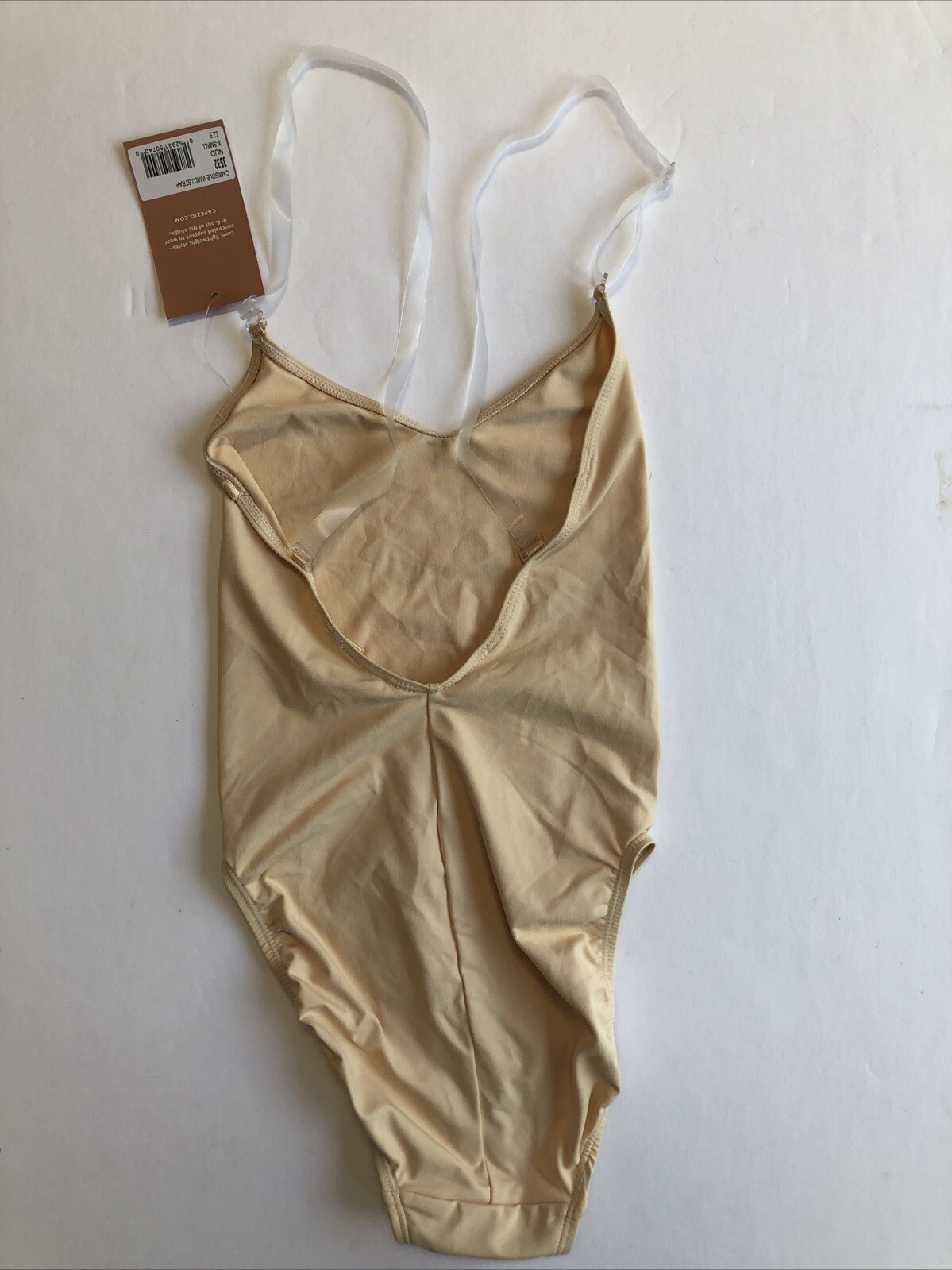 Capezio Women’s Camisole Leotard w/Clear Transition Straps Nude X-SMALL