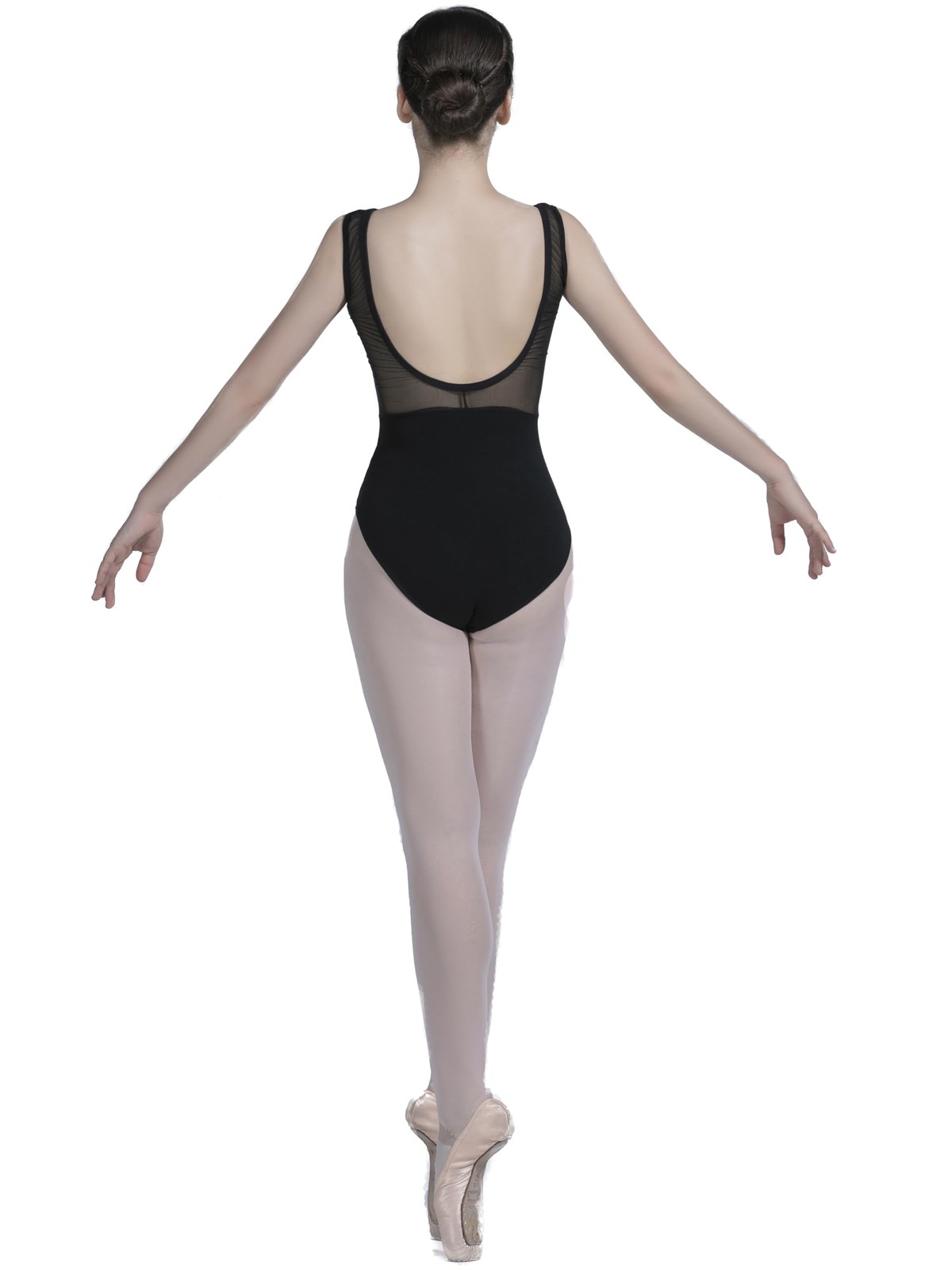 Womens Ballet Leotard 01D0152 Deep V Mesh Front Open Back Front Lined Stretch