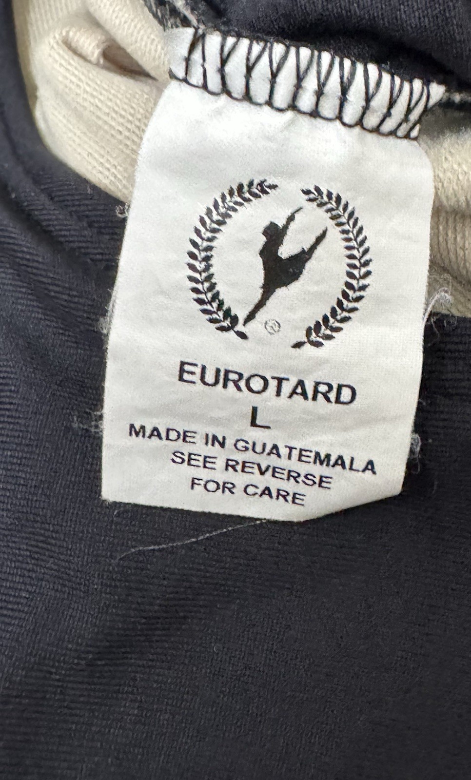 Eurotard Zip Front Leotard Size Large Black Mock Neck