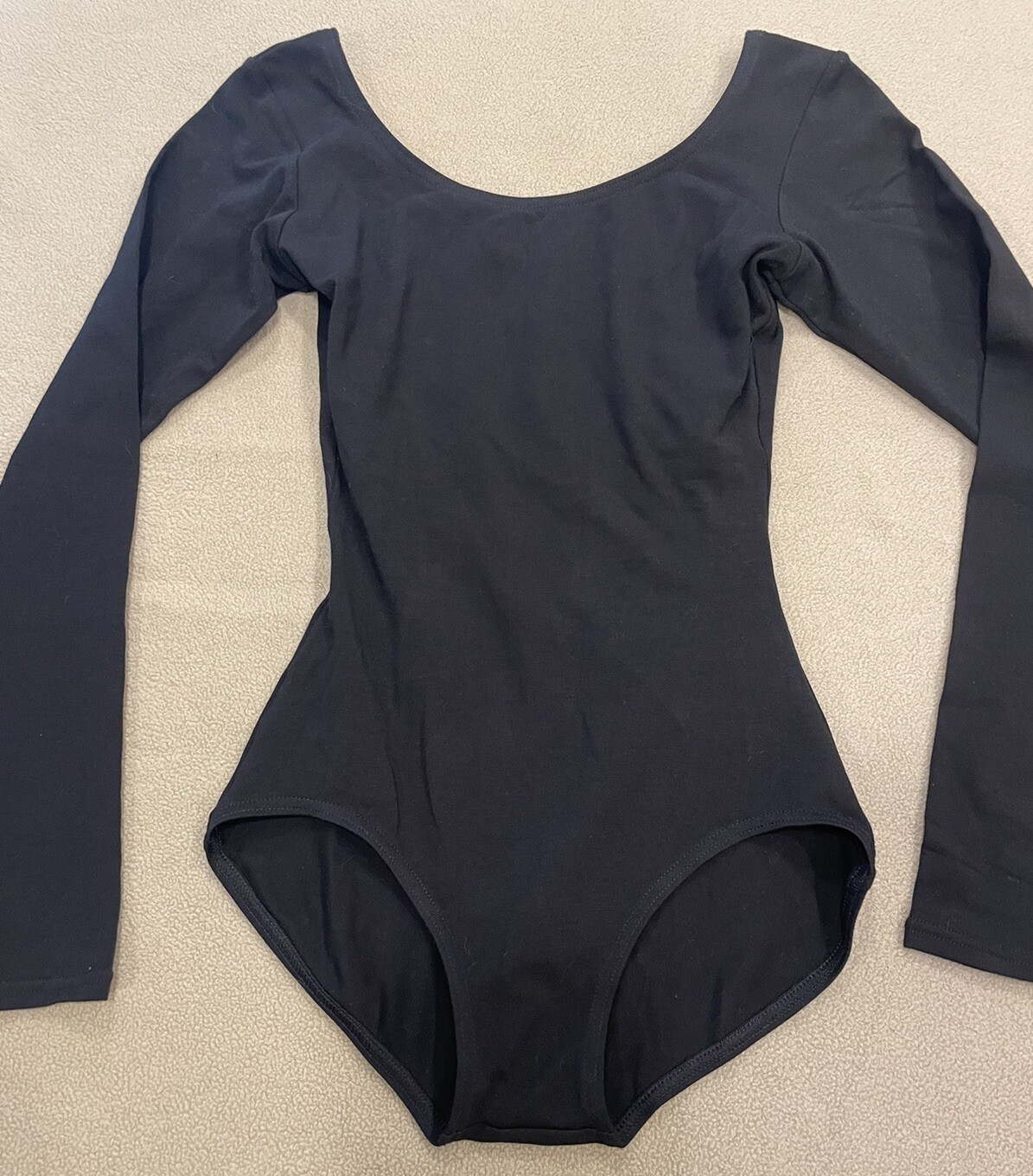 Capezio womens Cotton Long Sleeve Leotard CC450 Black Size XS NWT NEW