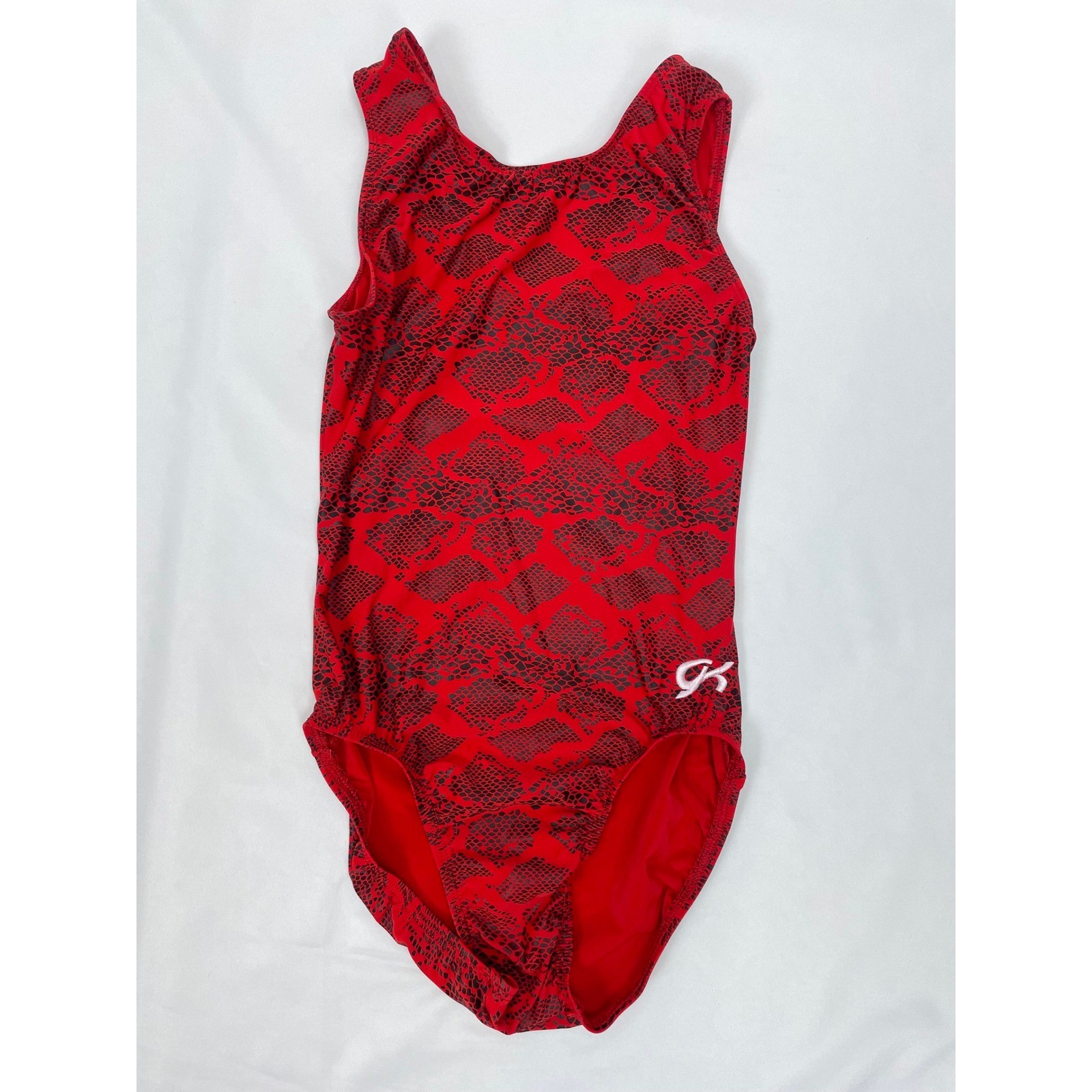 GK Leotard Adult Medium AM Red Black Gymanstics Sleeveless Dance