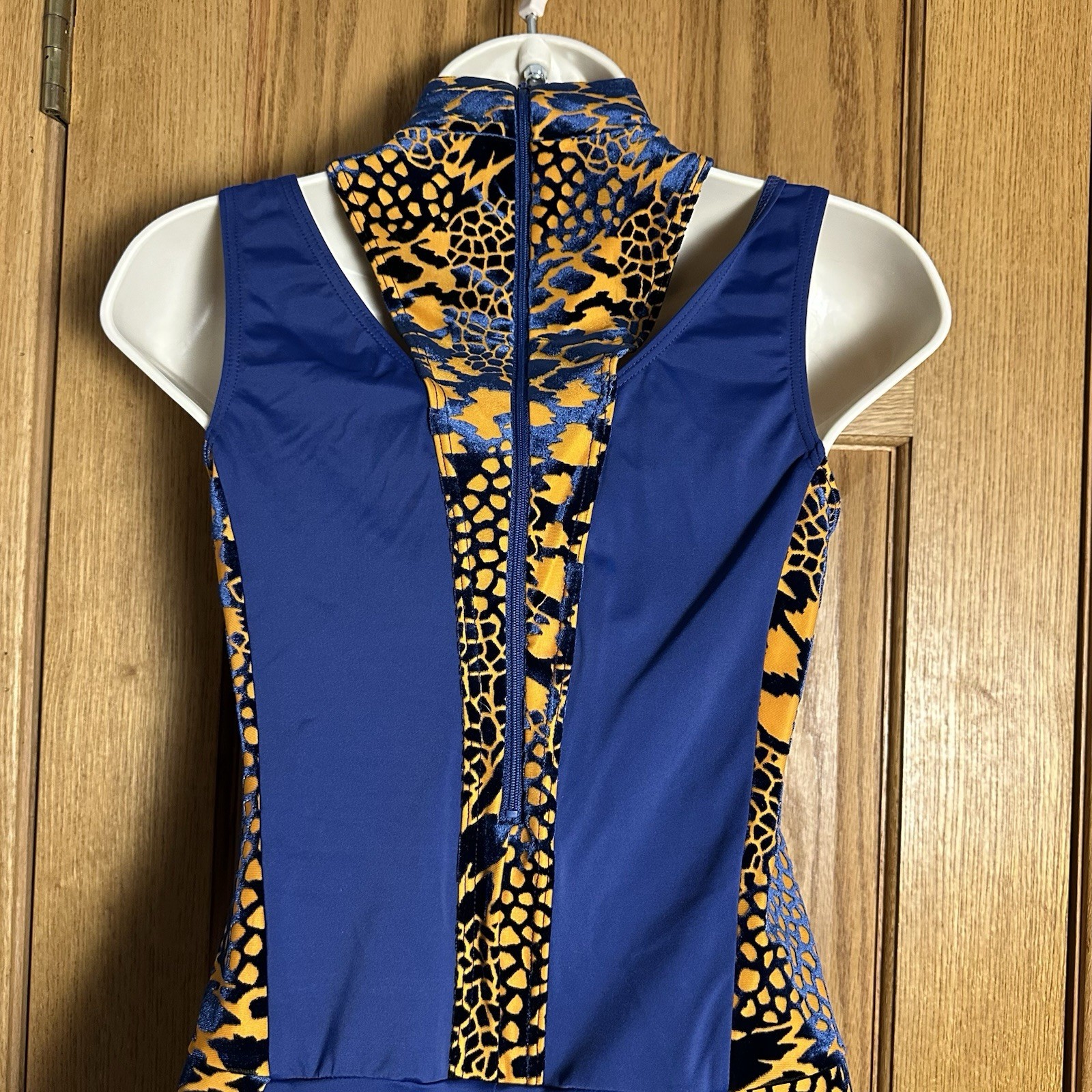 Weissman Stampede Animal Burnout Velvet Sleeveless Unitard Dance Costume MA