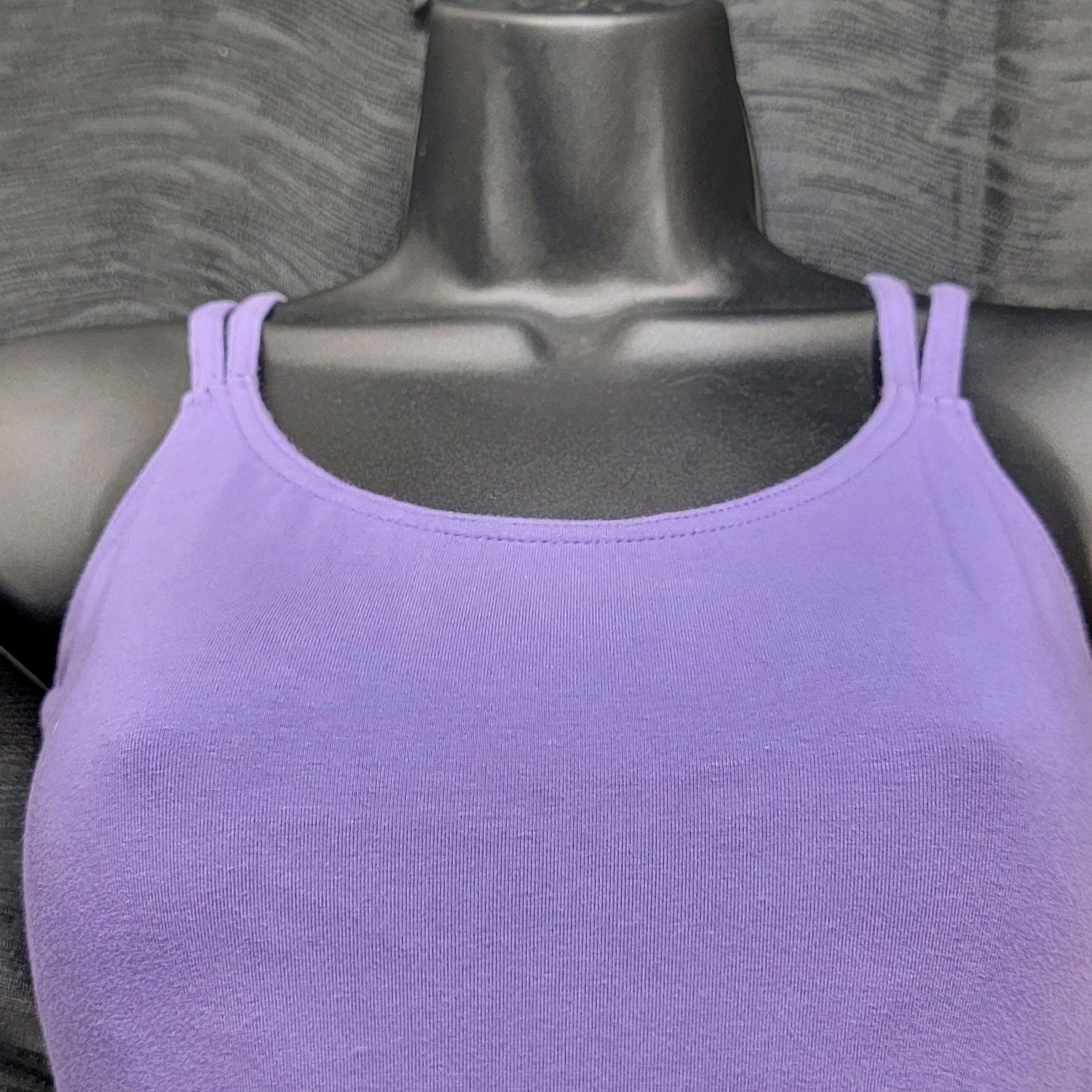 Capezio Purple Double Strap Camisole Leotard Scoop Neck Criss-cross Back SZ. M