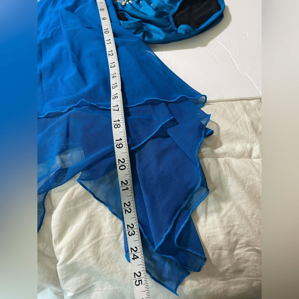 Patrick J designs solo dance costume Celene custom 2 piece Lyrical blue SA MA