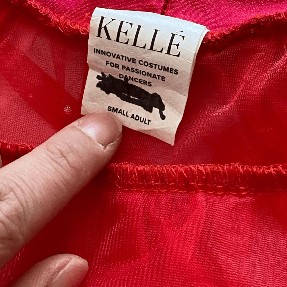Kelle solo dance costume red custom jazz feather FASHION FLOCK 5402 4389 SA