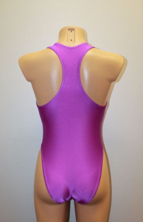 Women One-piece Leotard 202-09 Deep Neckline Bottom Half Closed Spandex Size S