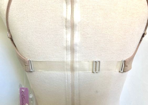 Basic Moves Nude Seamless Bra w/ Clear Back & Convert Straps, Adult Size XL, NWT