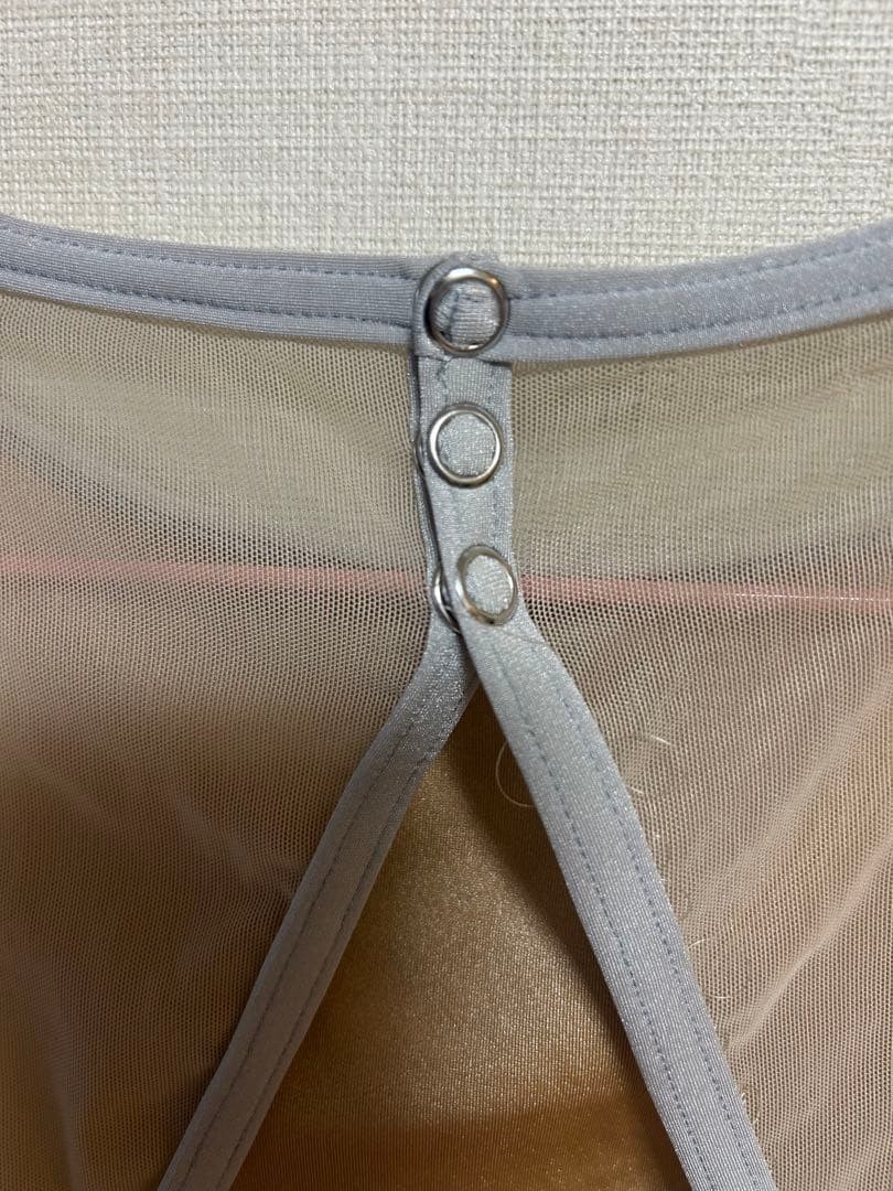 YUMIKO Ballet Leotard Blue Green x Beige Mesh size M F/S