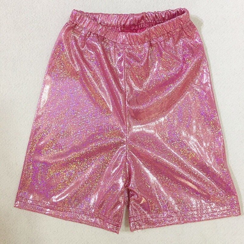 Women Shiny Shorts Pants Trousers Dancewear Costume Disco Glitter Holographic