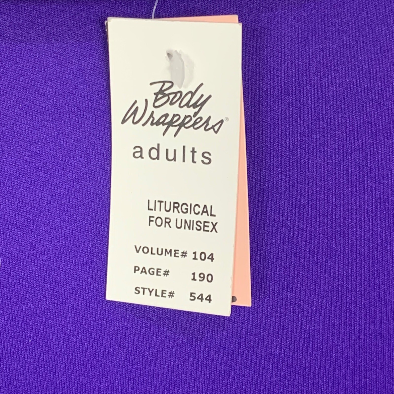 Body Wrappers Purple Long Sleeve Praise Liturgical Top M Collared Split Neck