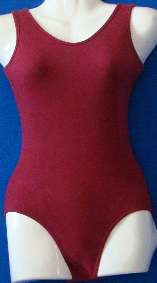 NWOT Dance Wear LEOTARD Burgundy by SO DANCA w.Dbl Straps Sz PET Cotton & Lycra