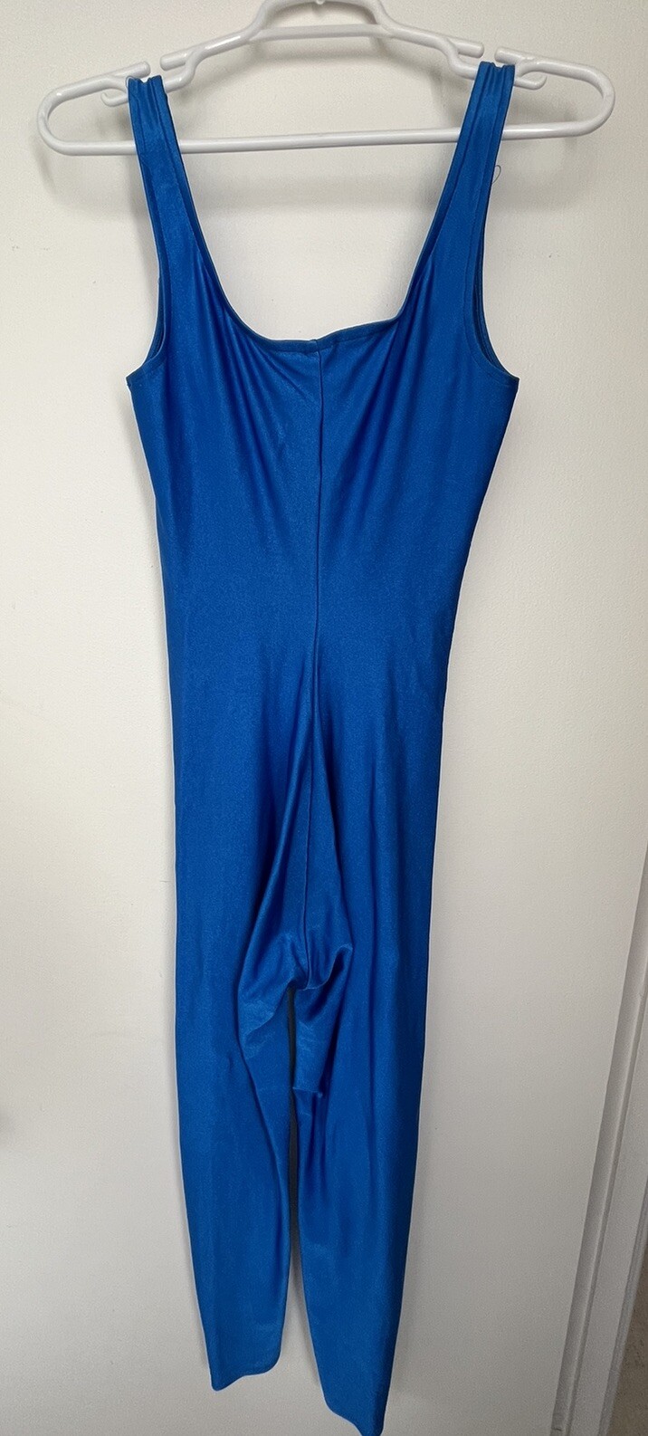 Vintage Gilda Marx Flexatard Blue LARGE Spandex Unitard Jumpsuit Catsuit 80s