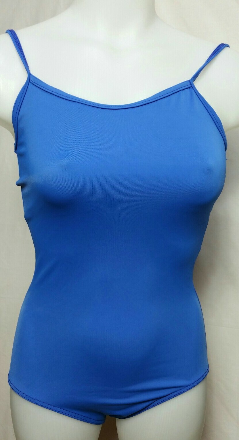 Balera Women SMALL Solid Blue One Piece Leotard Dance Swim Suit(#6016