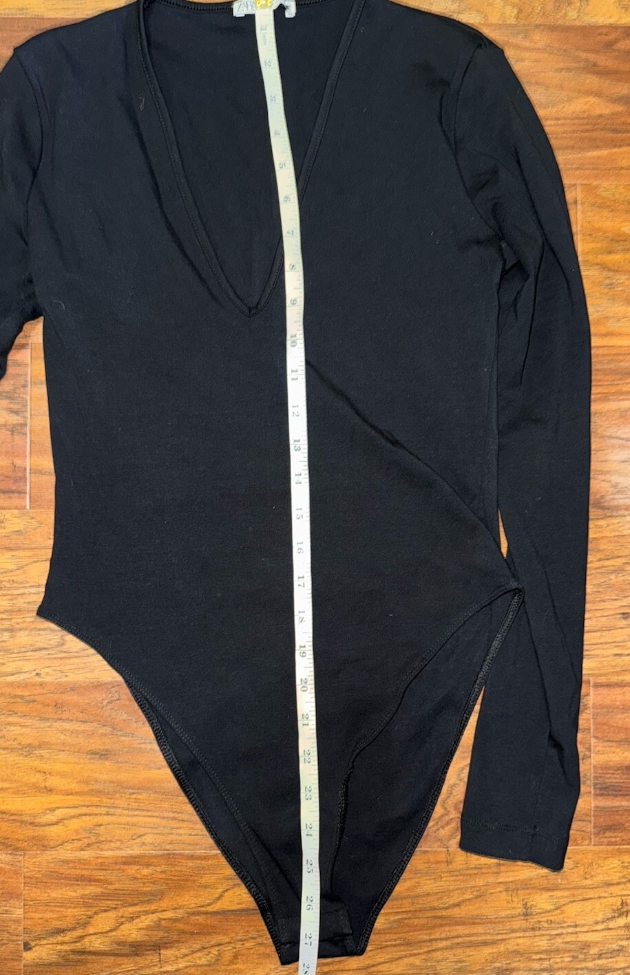 Zara Women’s V-Neck Long-Sleeve Bodysuit Leotard Size M Black