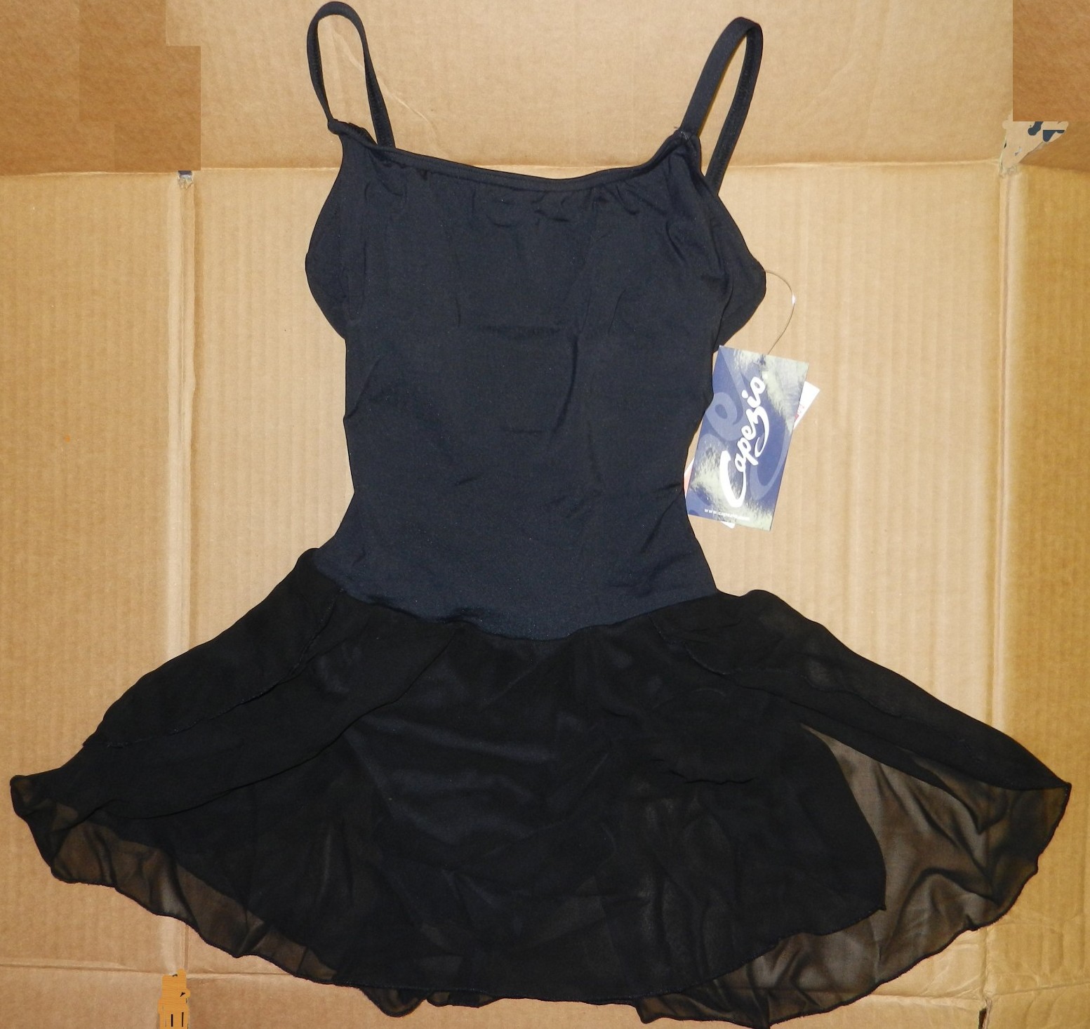 Black Capezio Ballet dress Meryl skirted leotard MC150 Camisole Adj strap