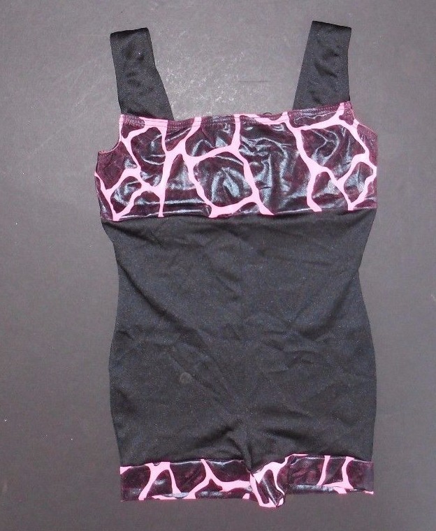 NWOT PVC GiraffePrint Shorty Unitard 6x-7sz Dance Costume Acro Item