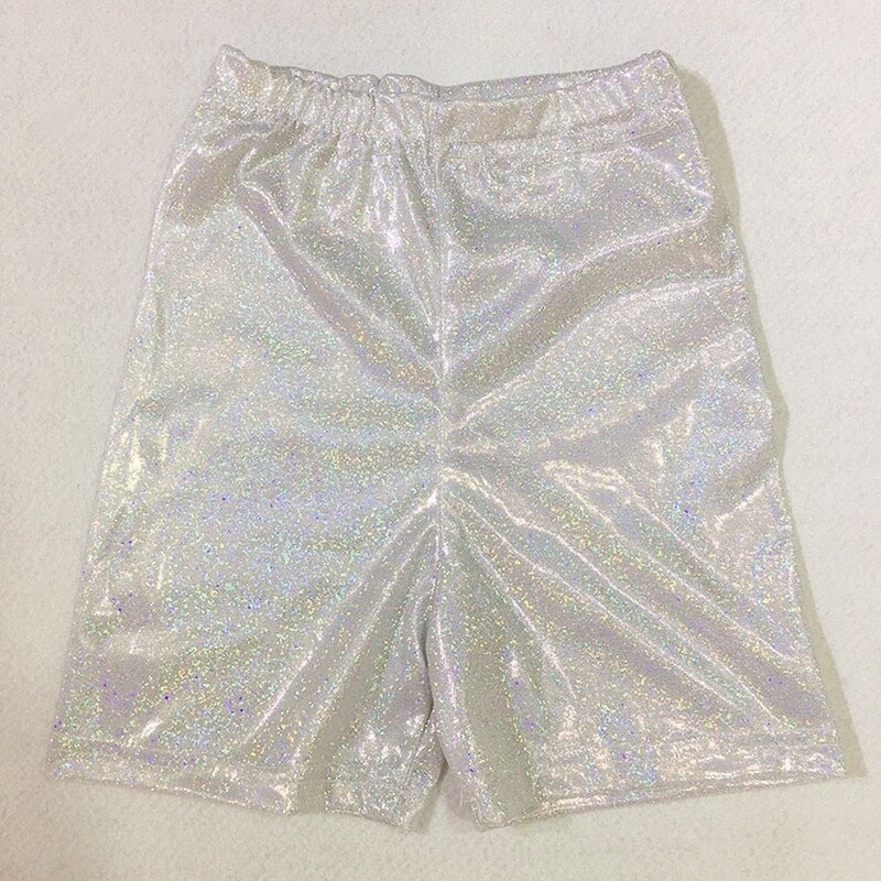 Women Shiny Shorts Pants Trousers Dancewear Costume Disco Glitter Holographic