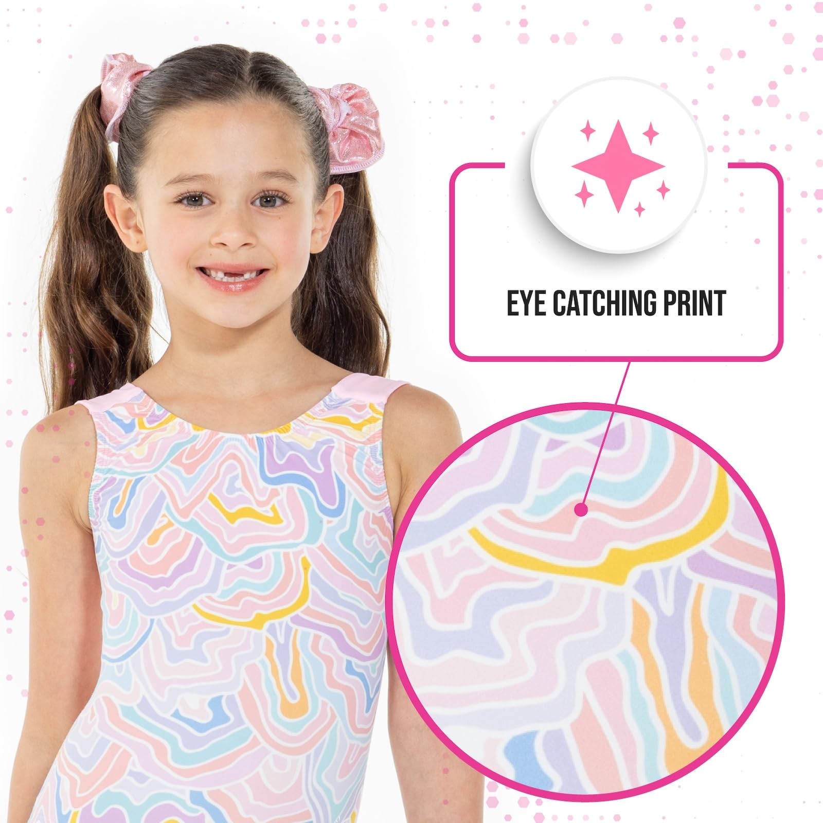 Comfortable Open Back Gymnastics Leotards for Girls, Includes Matching Scrunc…