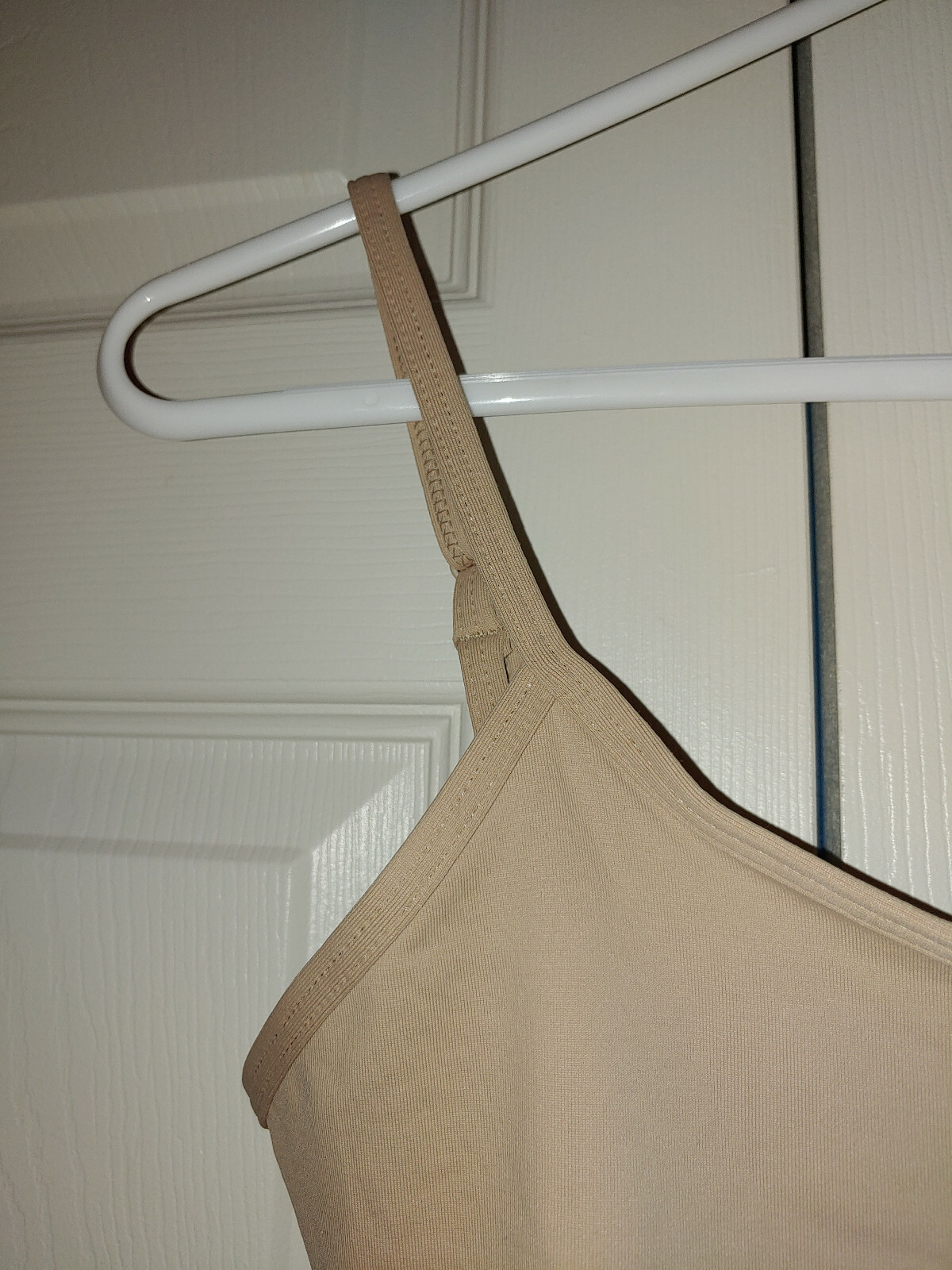 New Women Eurotard Nude Tan Tank V Back Adjustable Straps Leotard Adult L