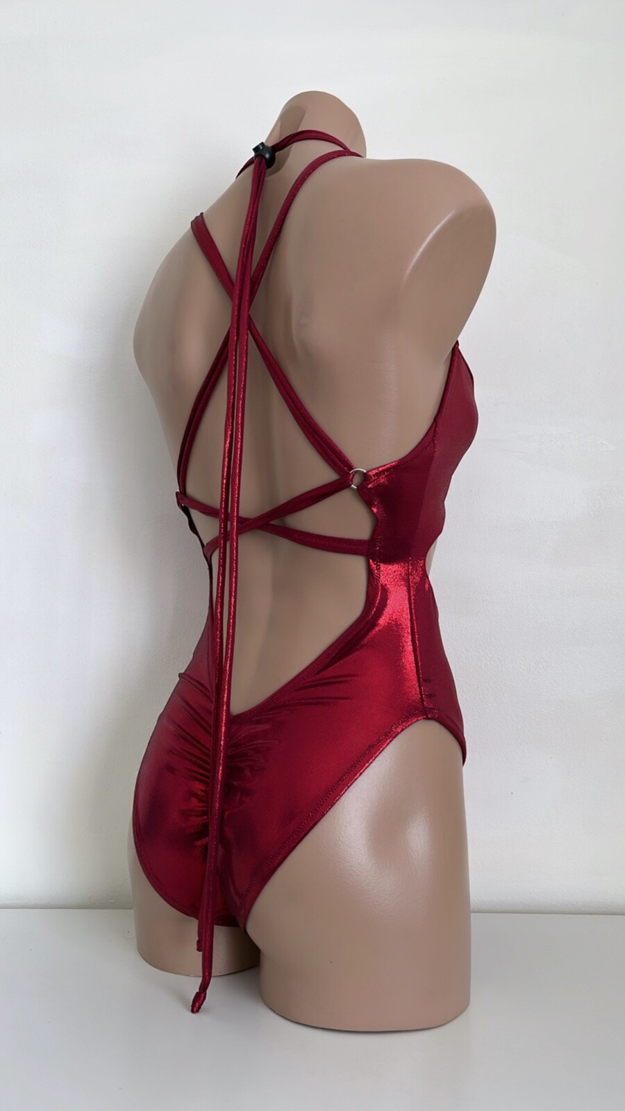 Schminke👙 ring monokini high waist pole dance wear hologram bodysuit wet look