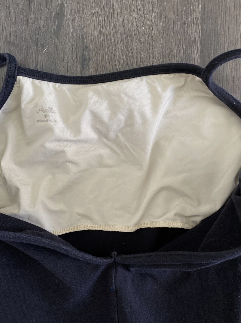 Mirella Classic Camisole Leotard (Adult Petite) BLACK , V Back, Shelf Lining