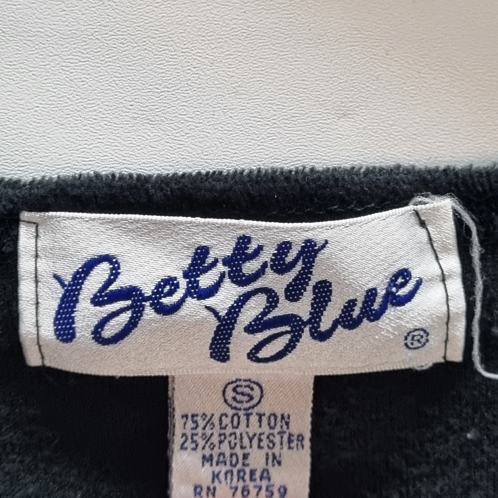 VTG 90’s Betty Blue Snap Crotch Leotard Velour Black Cheeky Cut Long Sleeve Sz S