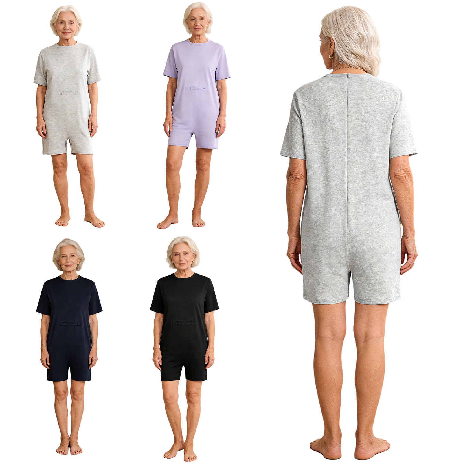Adults Adaptive Rompers with Feeding Tube Access Adaptive Special Needs Clothing