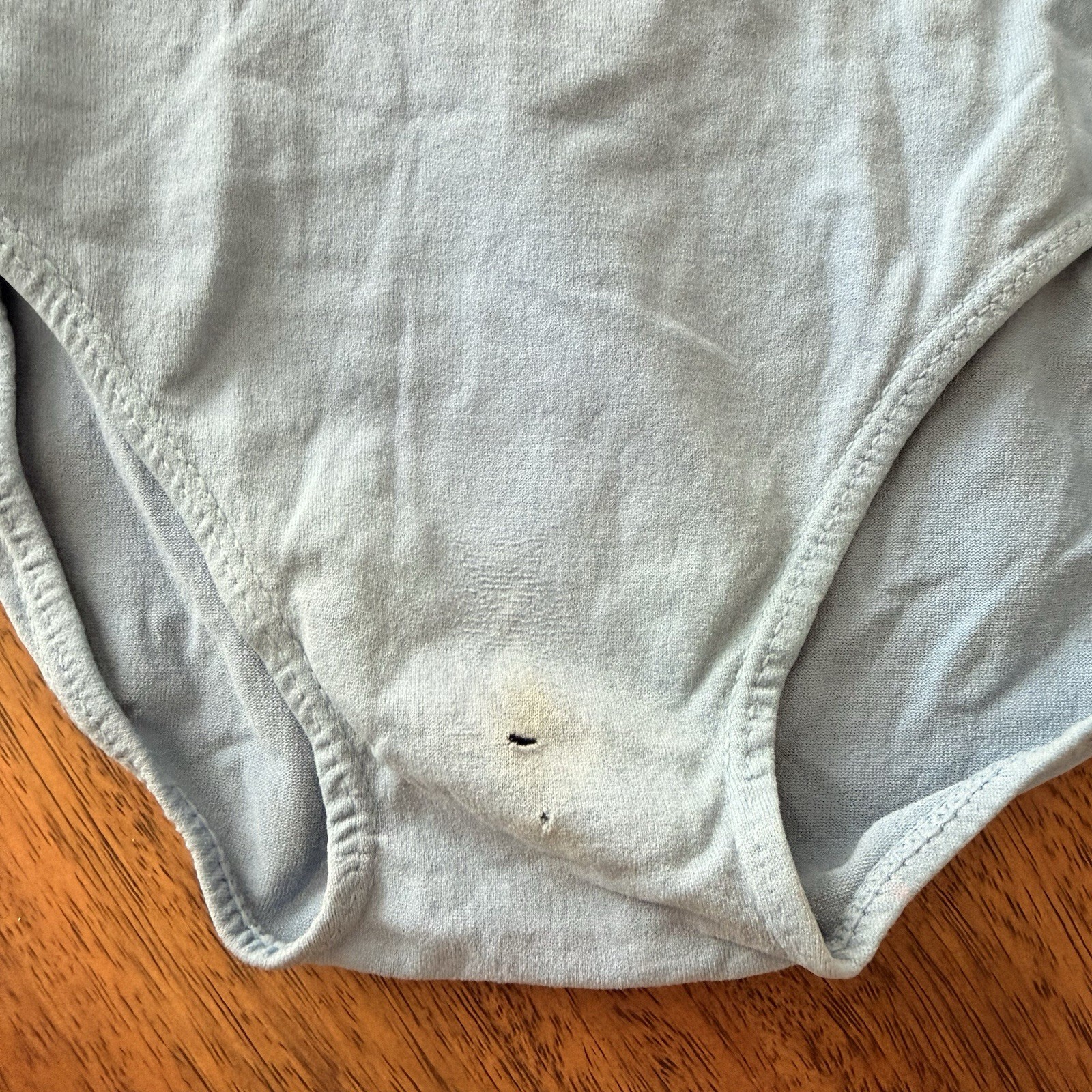 Vintage Sears Clingalon Leotard Bodysuit Medium Nylon Unitard Blue As Is