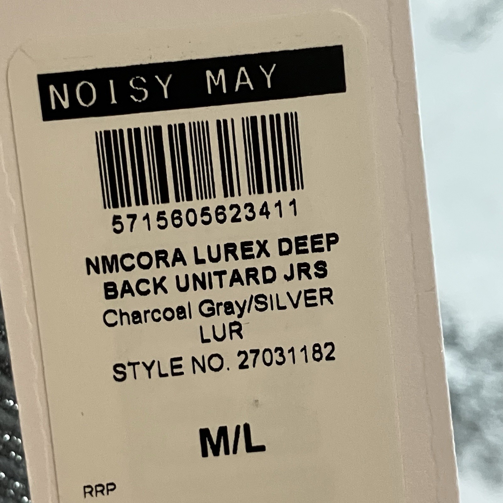 Noisy May Cora Lurex Knit Unitard Womens M/L Gray Metallic Sleeveless NWT