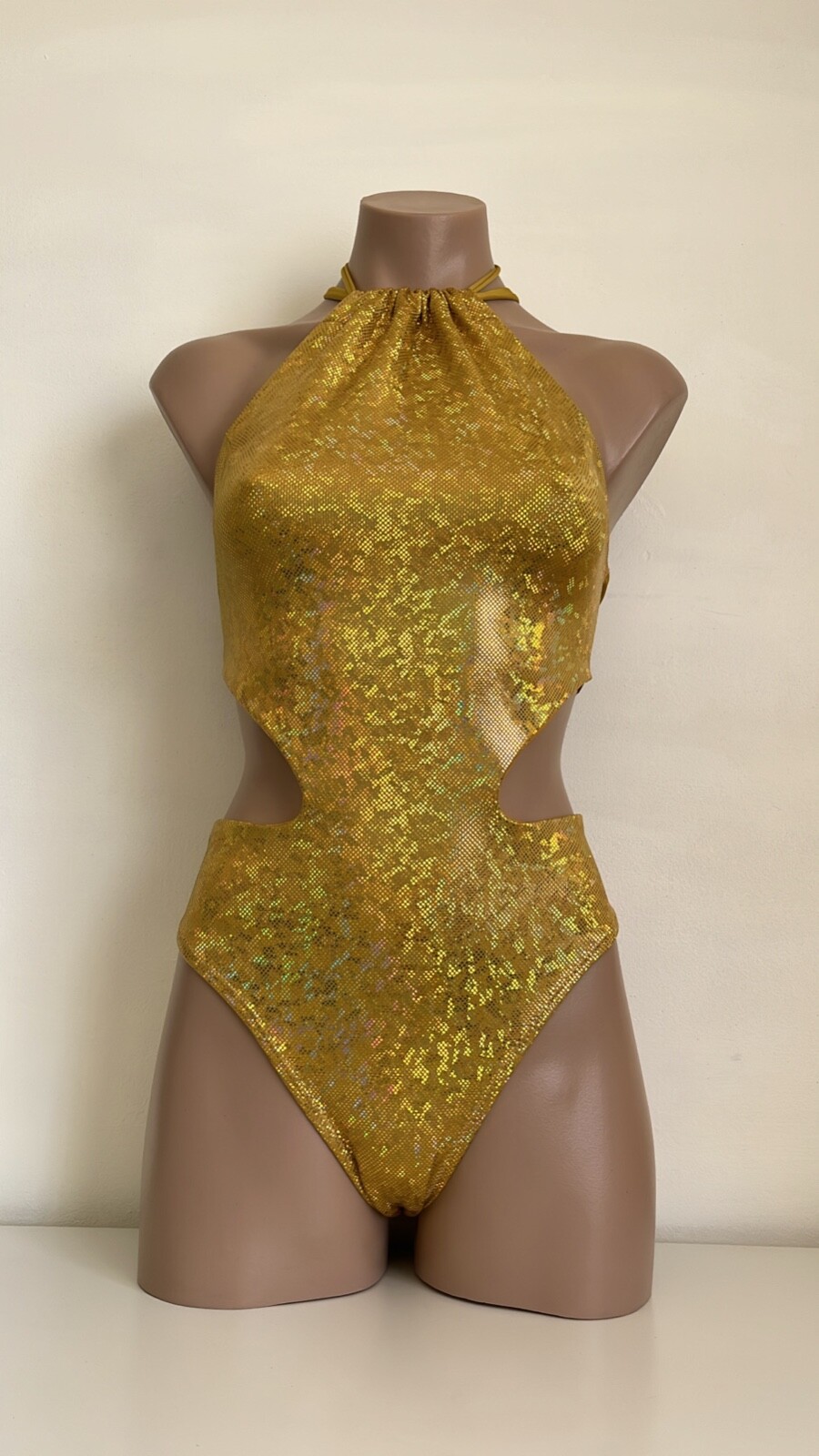 Schminke ⚜️ bodysuit side cut-outs pole-wear dance hologram halter