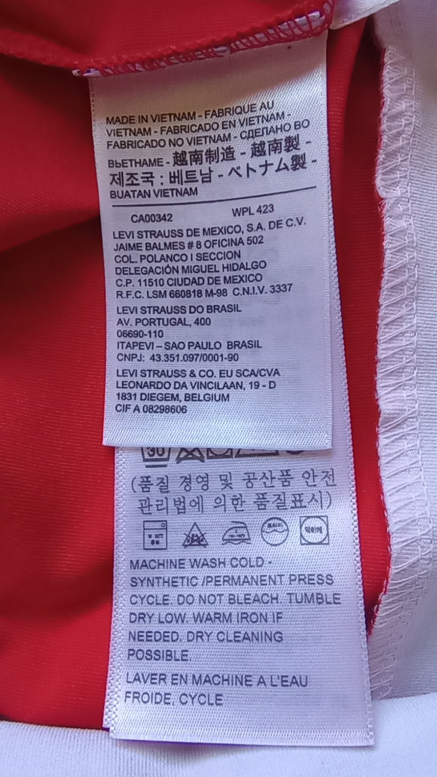 Levi’s Women’s L Red White & Blue Colorblock Leotard With Snap Closure