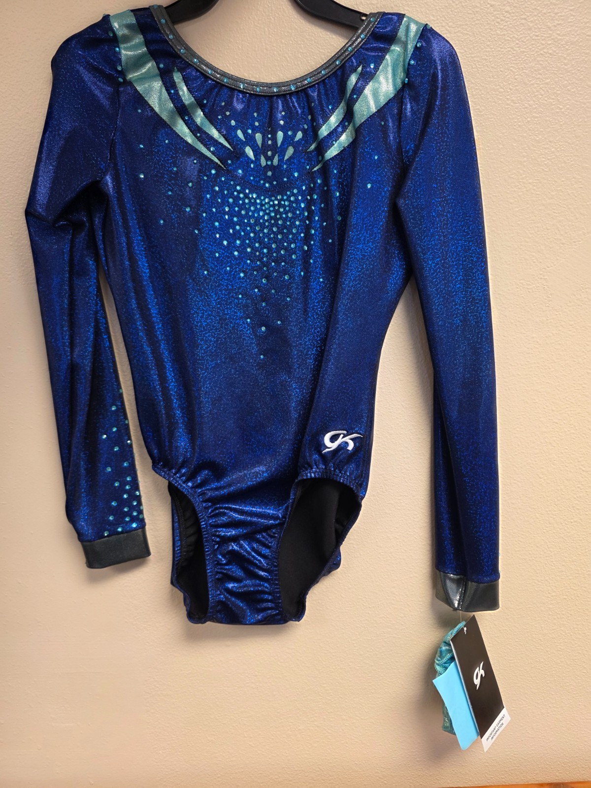 Womens teal and Blue competition Leotard Adult Medium