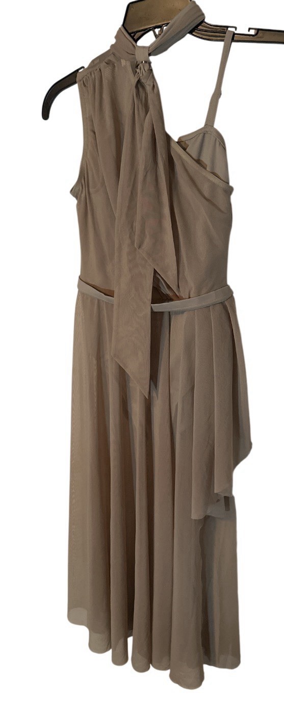 WEISSMAN Balera ~Size LC~ Dance Lyrical Tan Beige One Shoulder Tied Neck D13079