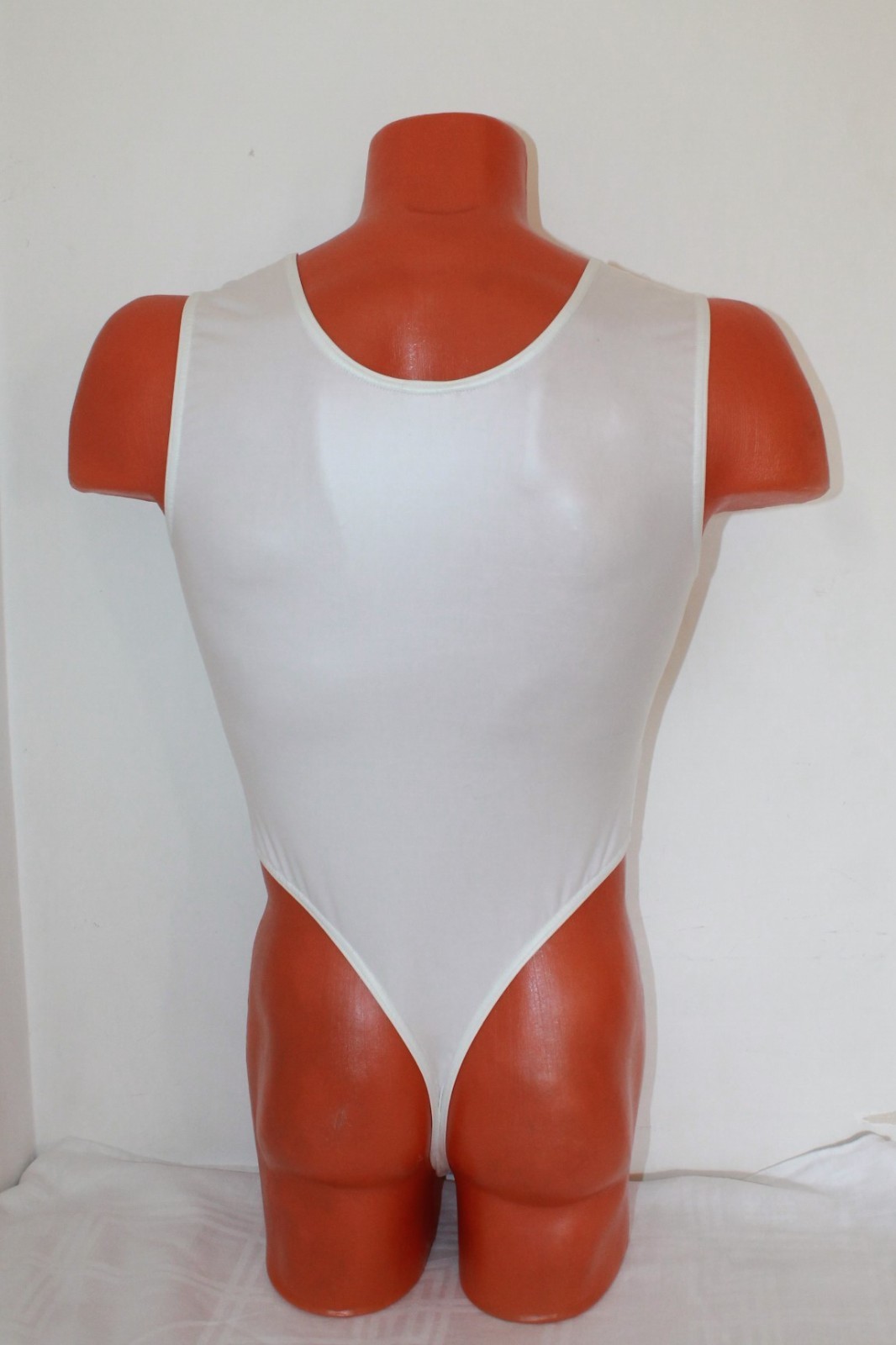 Men Thong Leotard 150-03 White Spandex Size S