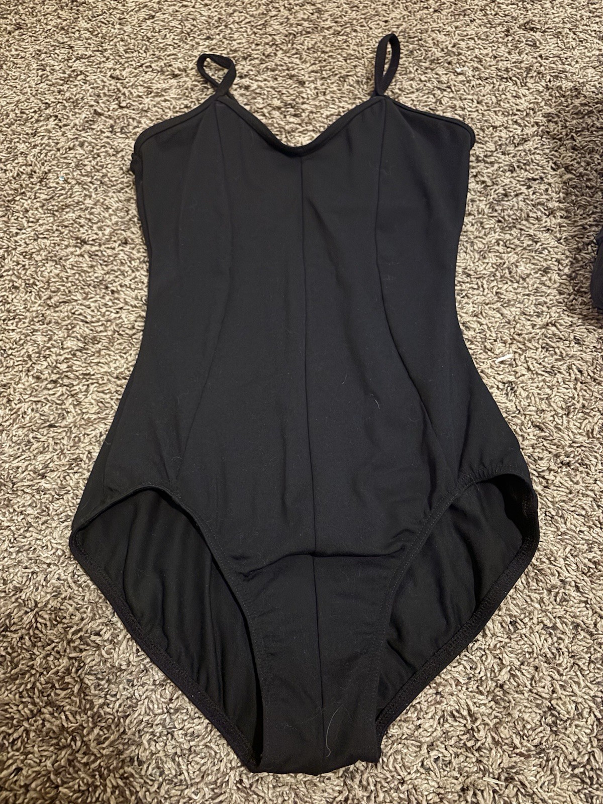 Mirella Classic Camisole Leotard Seam, Black Size S