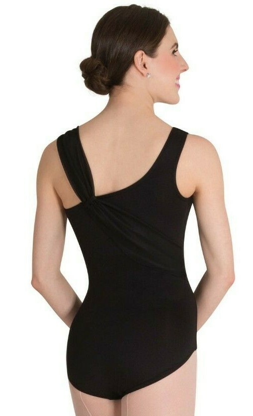 Asymmetrical leotard tank mesh slideTilerPeck line P1222 2 colors Ladies szs