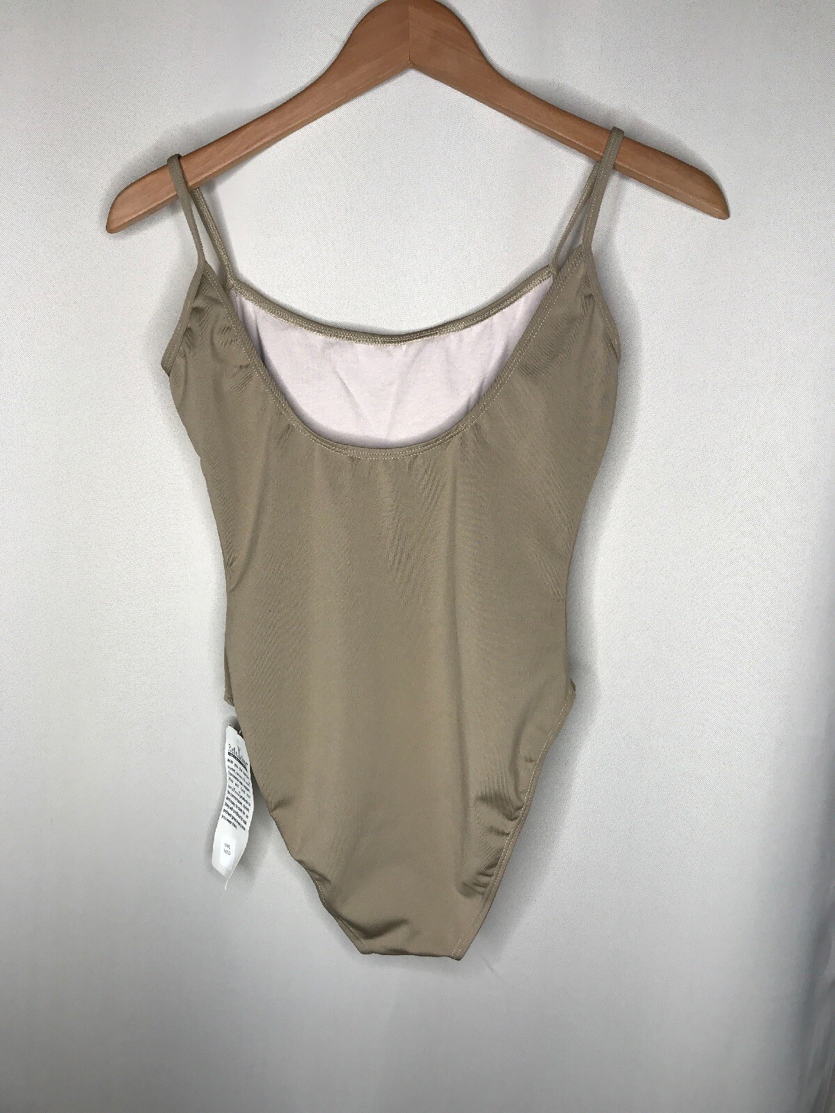 RefleXtions #368L Womens Medium Beige Tank Leotard Cotton Lycra Bodysuit