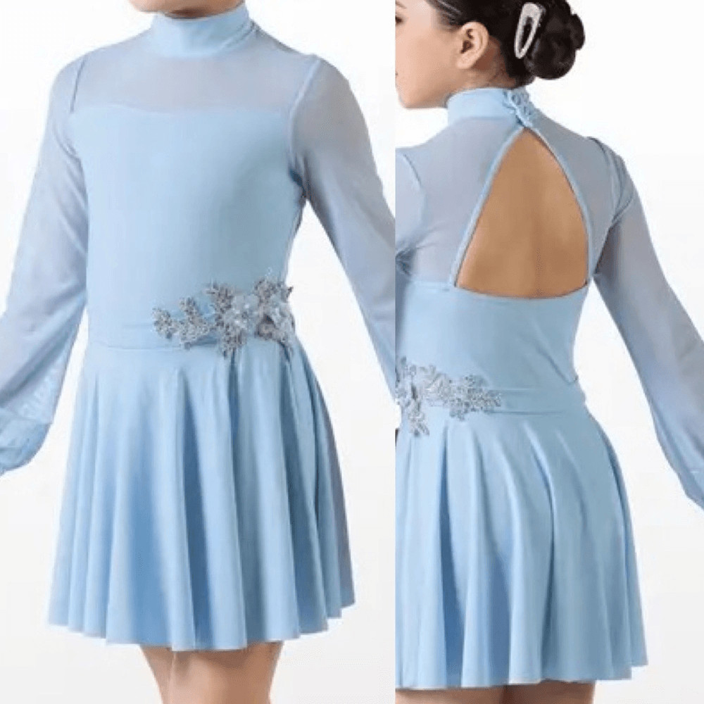 WEISSMAN Dance Costume light blue long sleeve The Poet 13406 LA-Large adult