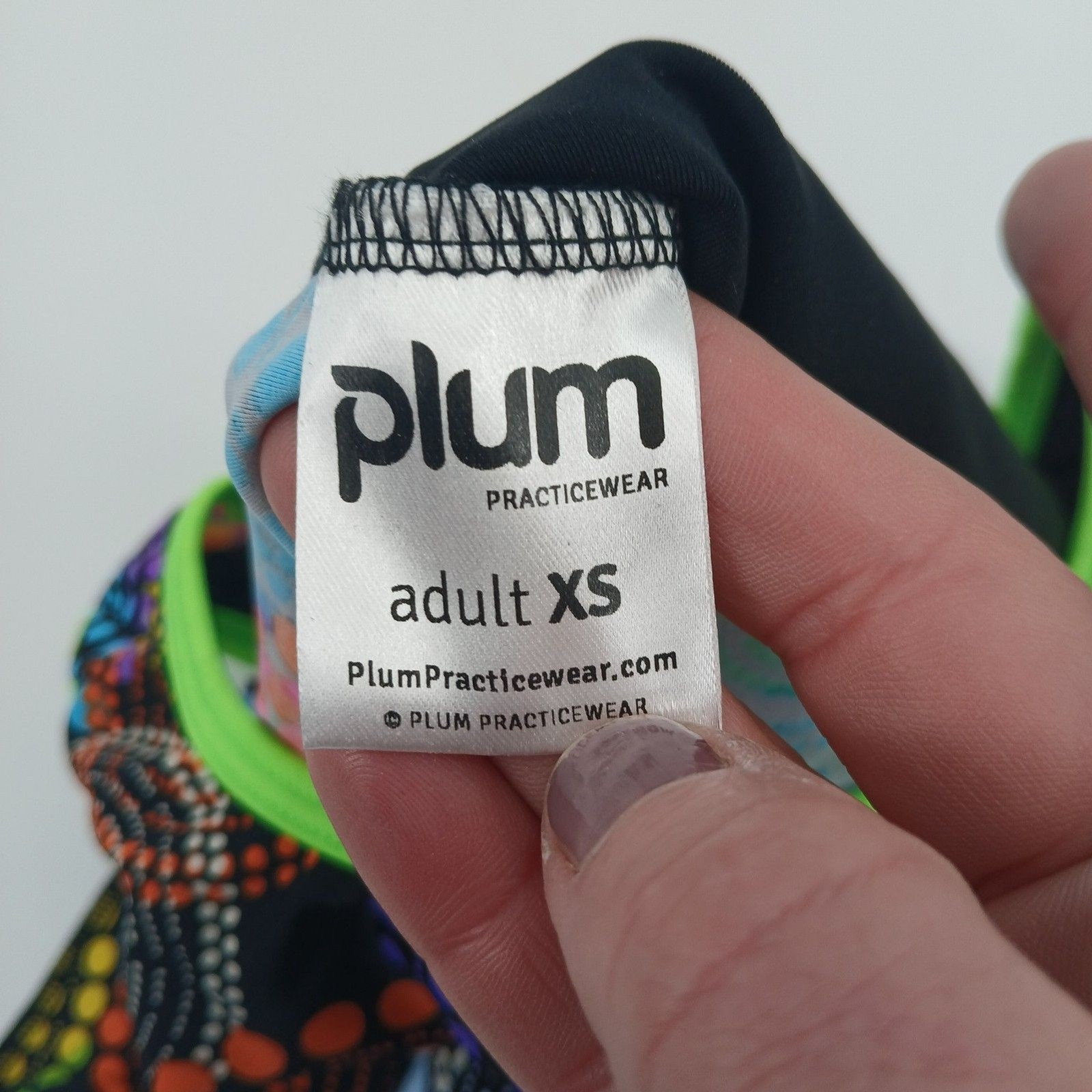 womens plum practicewear bodysuit black size XS attached scrunchie brand new