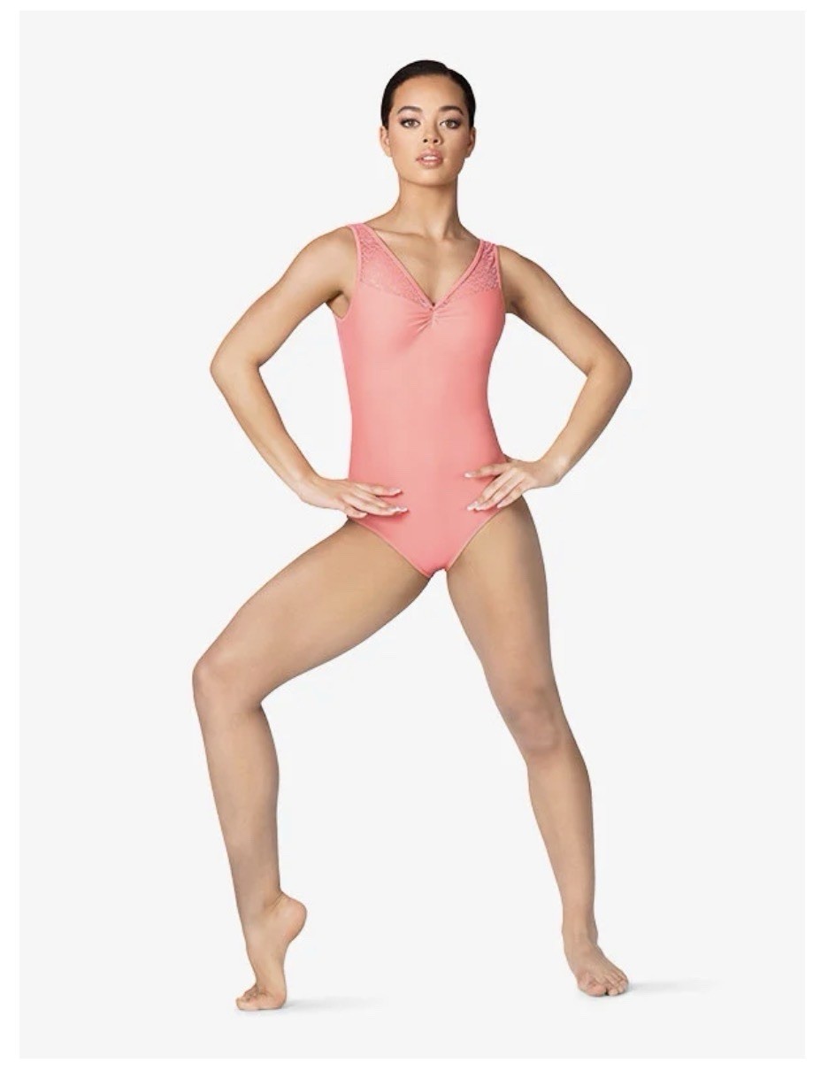 NWT Womens Peach Strappy Lace Back Dance Leotard Medium BT5514 Retails $50 (A5)