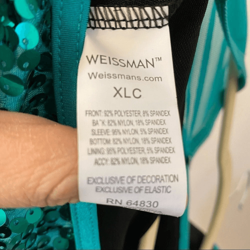 WEISSMAN Dance Costume black Kelly green I’M DAT CHICK 11134 XL child/adult-S