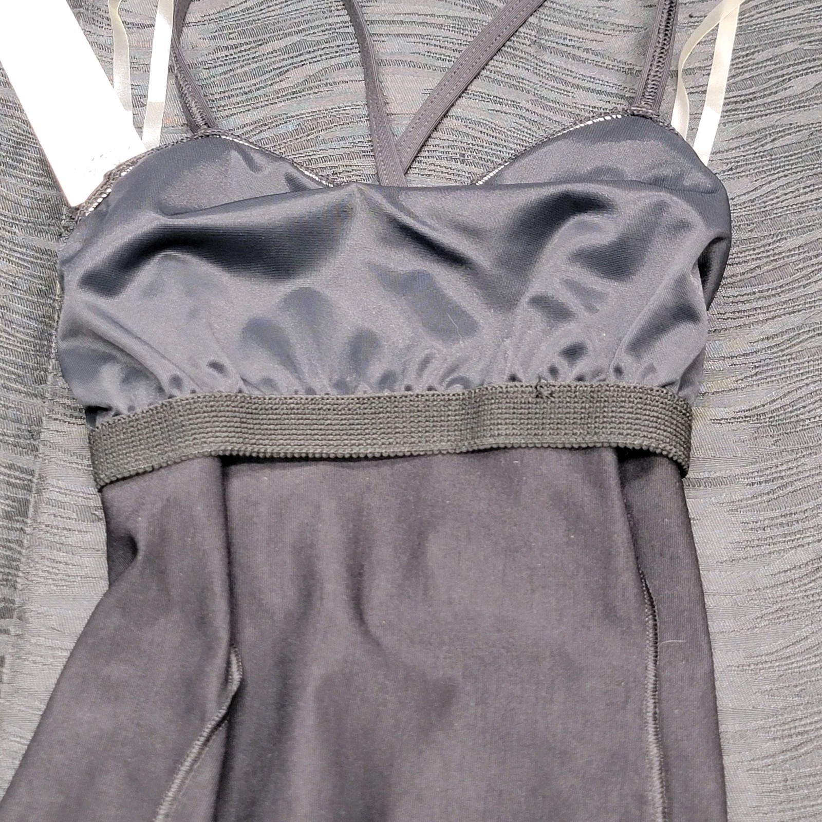 Body Wrappers Premiere Camisole Leotard Black Pinch Front Open Back SZ XS