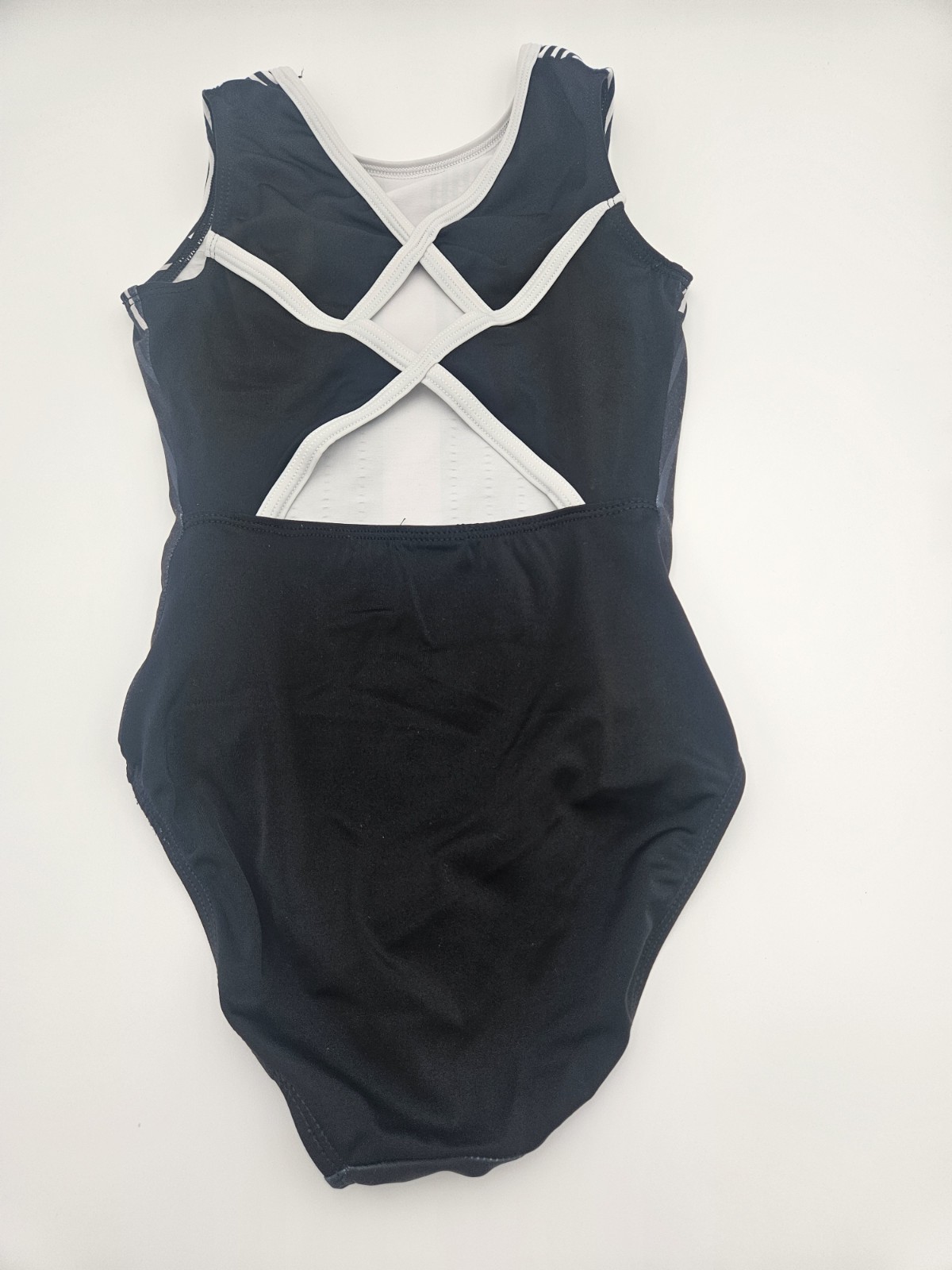 GK Black Striped Adult Extra Small Dance Leotard MPN 143928 for Performances