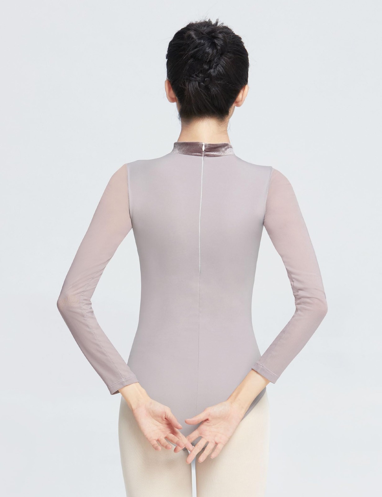 Women’s Turtleneck Ballet Leotard With Mesh Long Sleeve, Velvet Dance & Gymna…