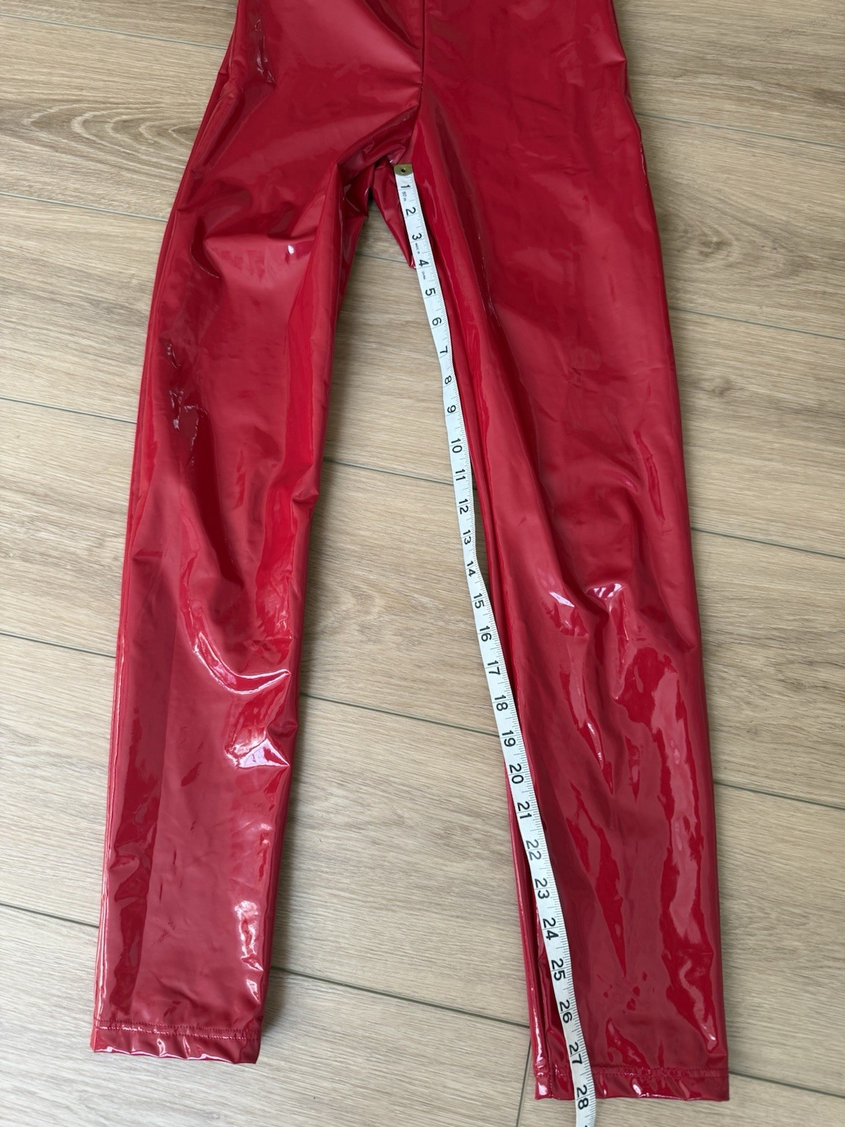 WEISSMAN Elite Dance Costume My Prerogative High Shine Faux Red Leather Sz SA