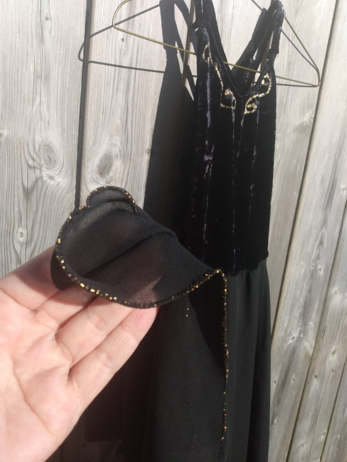 Black Dance Leotard Dress Velour Chiffon – Girl’s or Women’s Size