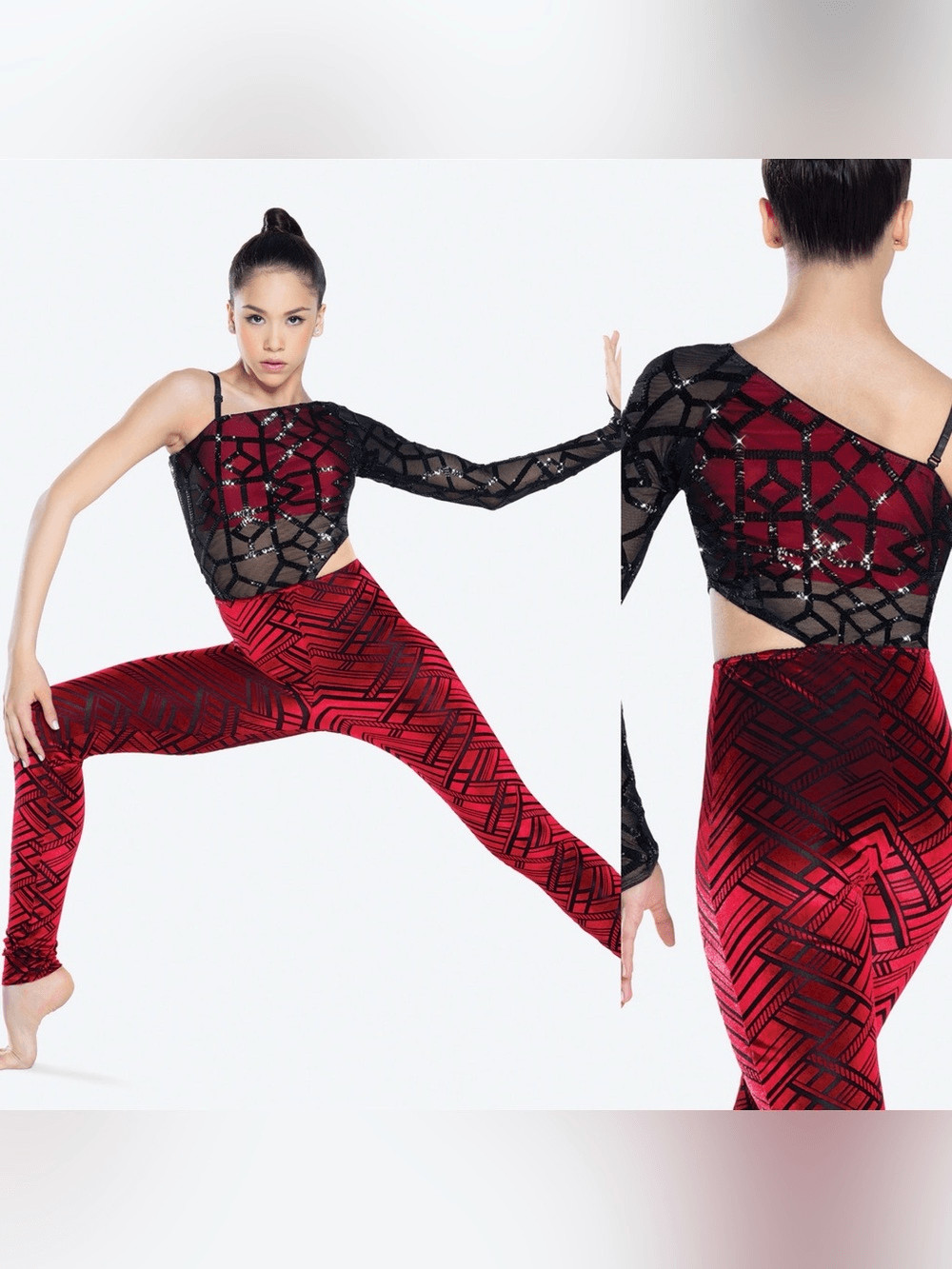 Revolution Tenth House red unitard FAULT LINES TH20230 contemporary PA xs adult