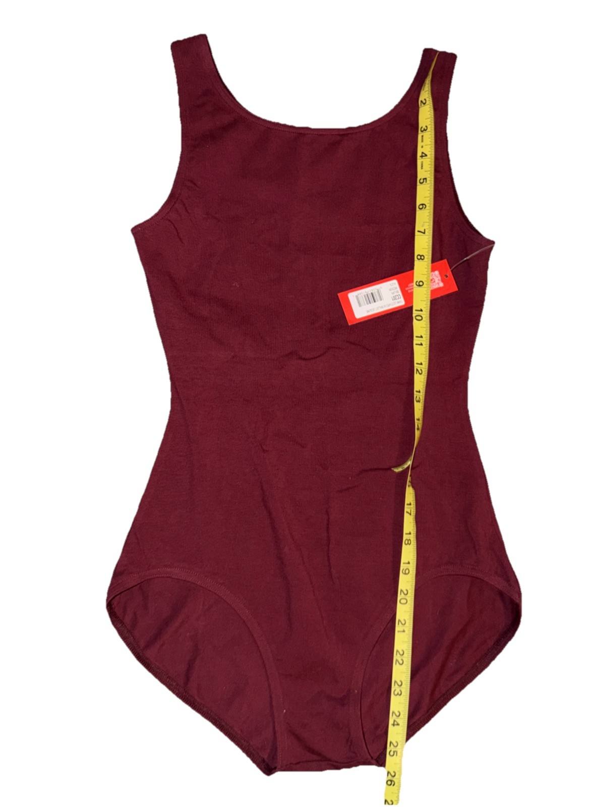 Capezio Women’s High-Neck Tank Leotard With Ballet Leg Line, Burgundy, Medium